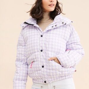 Chic Lavender OOSC Houndstooth Puffer Jacket